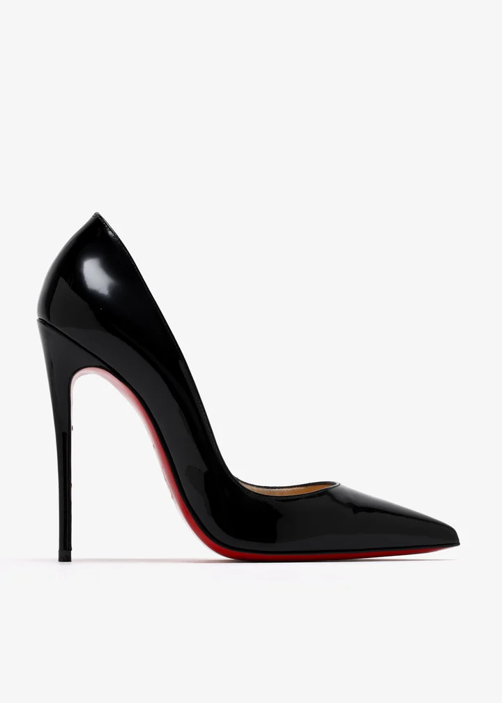 Christian Louboutin So Kate 120 Pump — Silver metallic textured leather